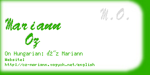 mariann oz business card